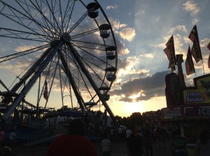 The Montgomery County Agricultural Fair at sunset.